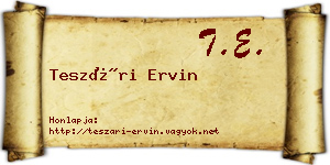 Teszári Ervin névjegykártya
